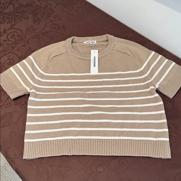 Vigoss Short Sleeve Nautical Stripe Sweater. Size L - Picture 5 of 13